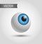Vector eyeball with blue iris illustration