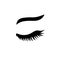 Vector eyelash with eyebrow. Lash icon. Close eye