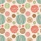 Vector fabric circles abstract seamless pattern