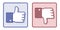 Vector Facebook Like Dislike Thumb Up Sign