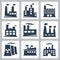 Vector factory icons set