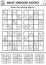 Vector fairytale black and white sudoku puzzle for kids with pictures. Simple line magic kingdom quiz. Education activity or