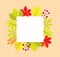 Vector fall frame with fall leaves. autumn background.
