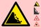 Vector Falling Stones Warning Triangle Sign Icon