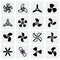 Vector Fans and propellers icon set