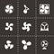 Vector fans and propellers icons set