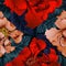 Vector. Fantasy flowers - decorative composition. Flowers with long petals. Wallpaper. Seamless patterns