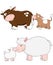 Vector farm animals