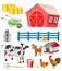 Vector farm items and animals