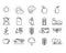 Vector farm line icons set for your design, herbicides