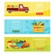 Vector farmer products delivery banners set