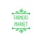 Vector Farmers Market Doodle Sign, Hand Drawn Letters.