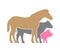 Vector farmers market icon. Colored farm animals.