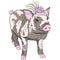 vector fashion funny piggy in beautiful hat wit flowers and garter of bride