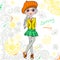 Vector fashion hipster girl