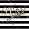 Vector fashion stay gold with black stripes and stars