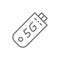 Vector fast 5G internet modem line icon.