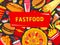 Vector fast food burgers pizza poster