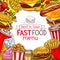 Vector fast food menu for fastfood restaurant