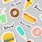 Vector fast food snacks seamless pattern food