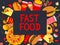 Vector fastfood meaks and snacks poster menu