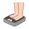 Vector of feet on weighing machine