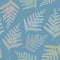 Vector Ferns in Earthy Gold Green Brown Blue Seamless Repeat Pattern