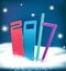 Vector festive background figures 2017 standing in the snow