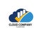 Vector finance goal check mark cloud online cloud storage logo design