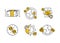 Vector finance illustration. Forfaiting icons set, money transfers