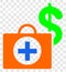 Vector Financial Medical Case Icon on Chess Transparent Background