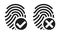 Vector fingerprint accepted and rejected icons