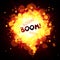 Vector fireball speech bubble with Boom sign