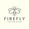 vector firefly linear style logo illustration design icon template