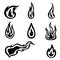 Vector fires icon set