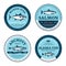 Vector fish round labels and design elements