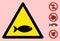 Vector Fish Warning Triangle Sign Icon