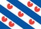 Vector flag of Friesland or Frisia, Netherland.