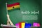 Vector flag of Ghana on Black chalkboard background. Education B