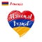 Vector flag heart of Armenia, National Brand.