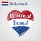 Vector flag heart of Netherlands, National Brand symbol.