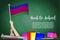 Vector flag of Kuban on Black chalkboard background. Education B