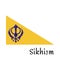 Vector flag of sikh. Sikhism spititually icon, sacred symbol - khanda. Happy vaisakhi. design template for poster