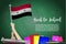 Vector flag of Syria on Black chalkboard background. Education B