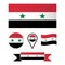 Vector flag of Syria. Collection of flags