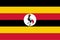 Vector flag of Uganda. Proportion 2:3. Ugandan national flag. Republic of Uganda.
