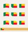 Vector flags of Benin, collection of Benin flags