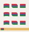 Vector flags of Gambia, collection of Gambia flags