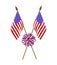 Vector flags and ribbons for US Independence Day or Memorial Day design