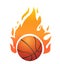 Vector Flaming Basketball